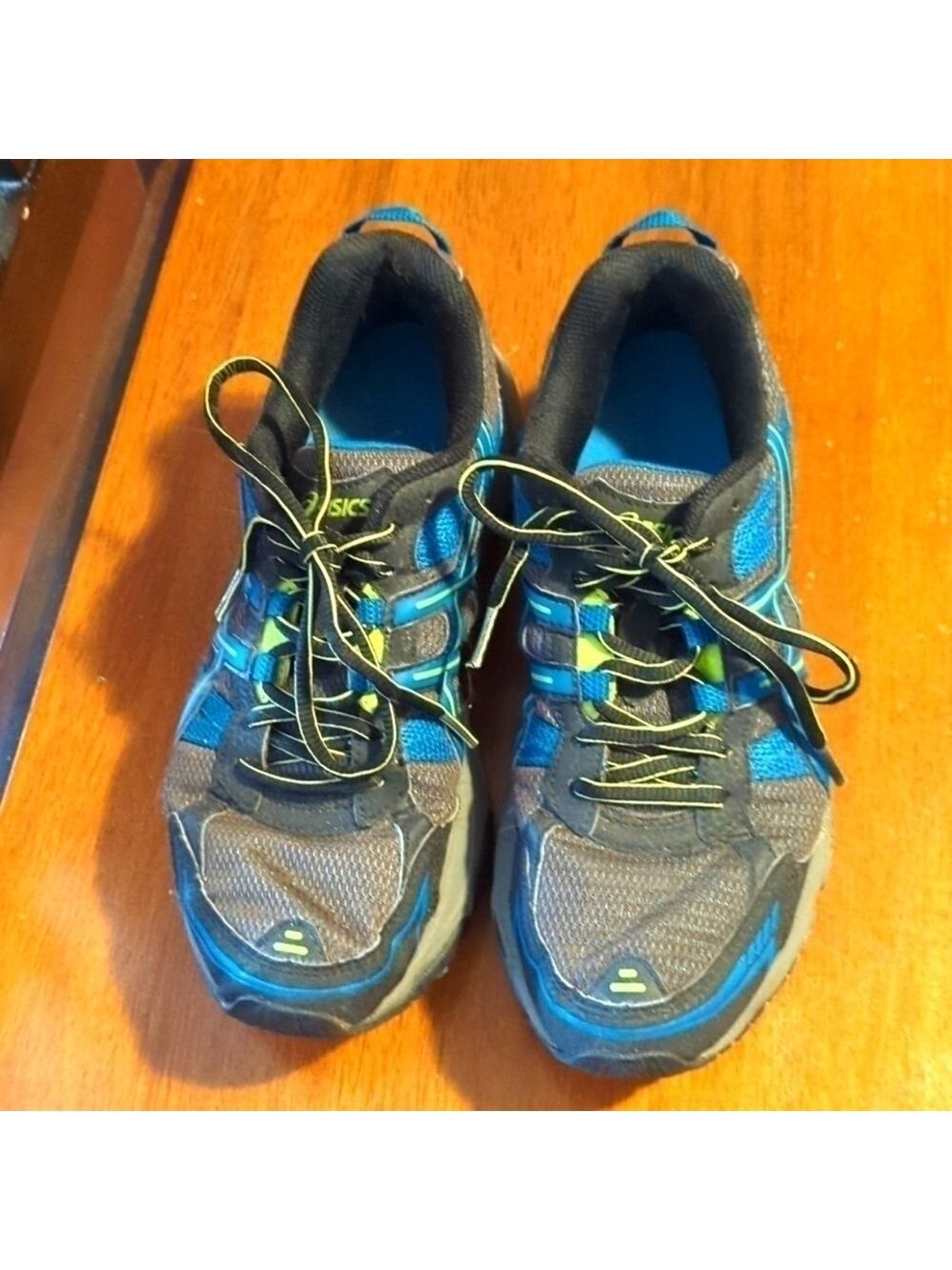 Asics Women's Black Blue Yellow Running Shoes Sneakers Size 9